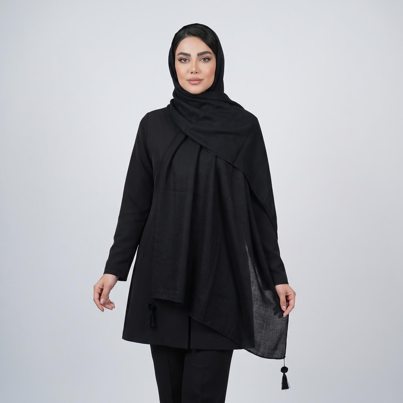 شال زنانه مدل موهر پاییزی ساده دورو منگوله دار کد 20