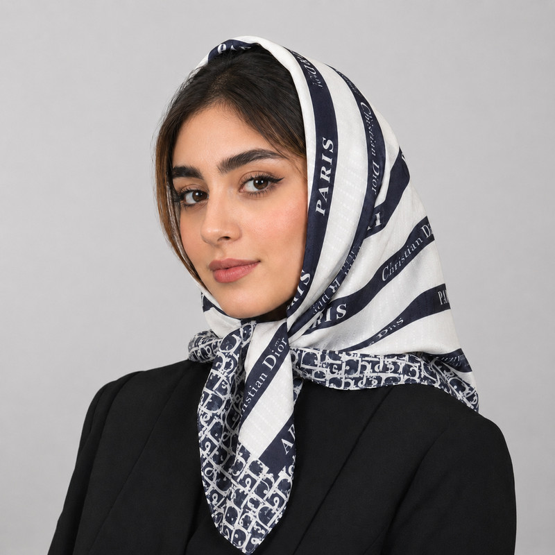 روسری زنانه مدل نخی با طول و عرض 70x70 سانتی‌متر