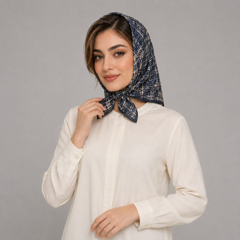 مینی اسکارف زنانه مدل نخی پتینه خط دار
