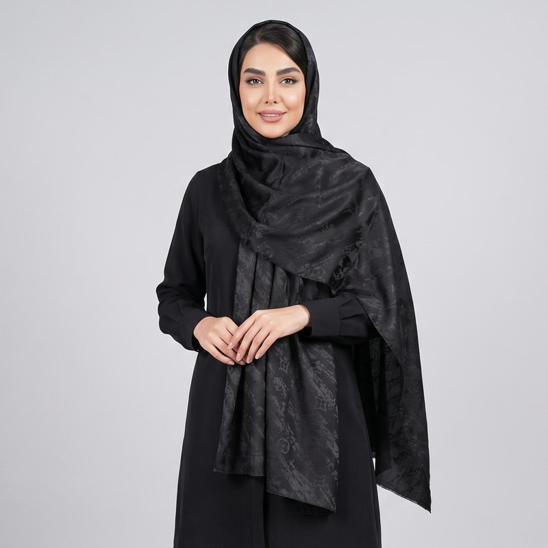 شال زنانه مدل ساتن کریستال ابروبادی