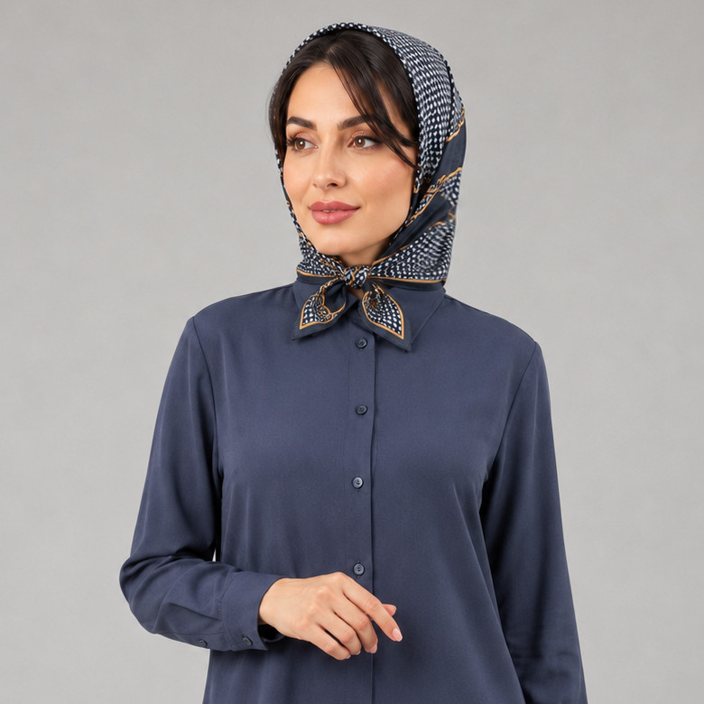 روسری نخ زنانه مدل مینی اسکارف پیچازی قواره کوچک با طول و عرض 70x70 سانتیمتر