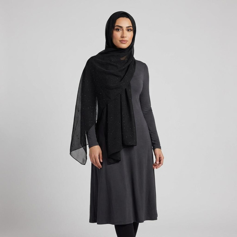 شال زنانه مدل مجلسی حریر اکلیل کد 2
