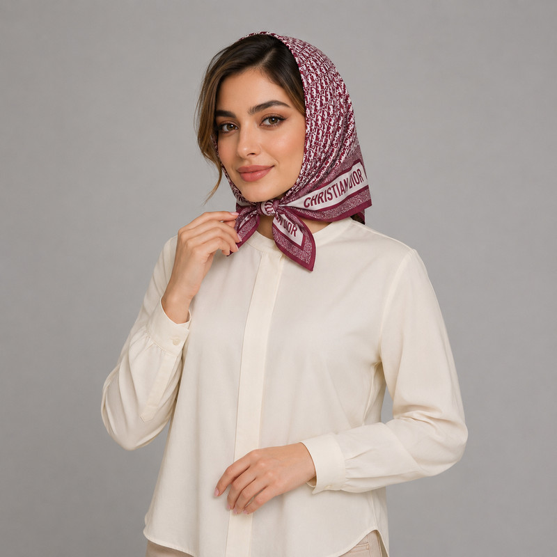 مینی اسکارف زنانه مدل نخی نوشته دار