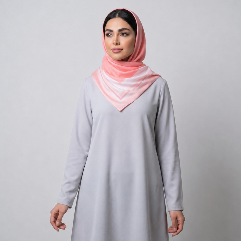 روسری زنانه مدل مینی نخی حاشیه خط دار کد 79