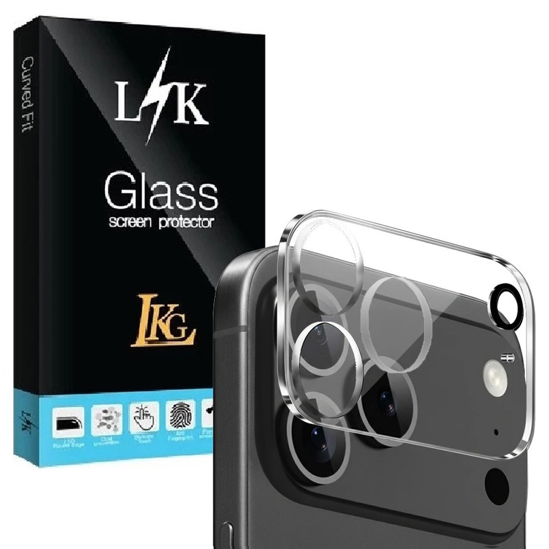 محافظ لنز دوربین شیشهای ال کا جی مدل i17-CLR مناسب برای گوشی موبایل اپل iPhone 17 ProMax
