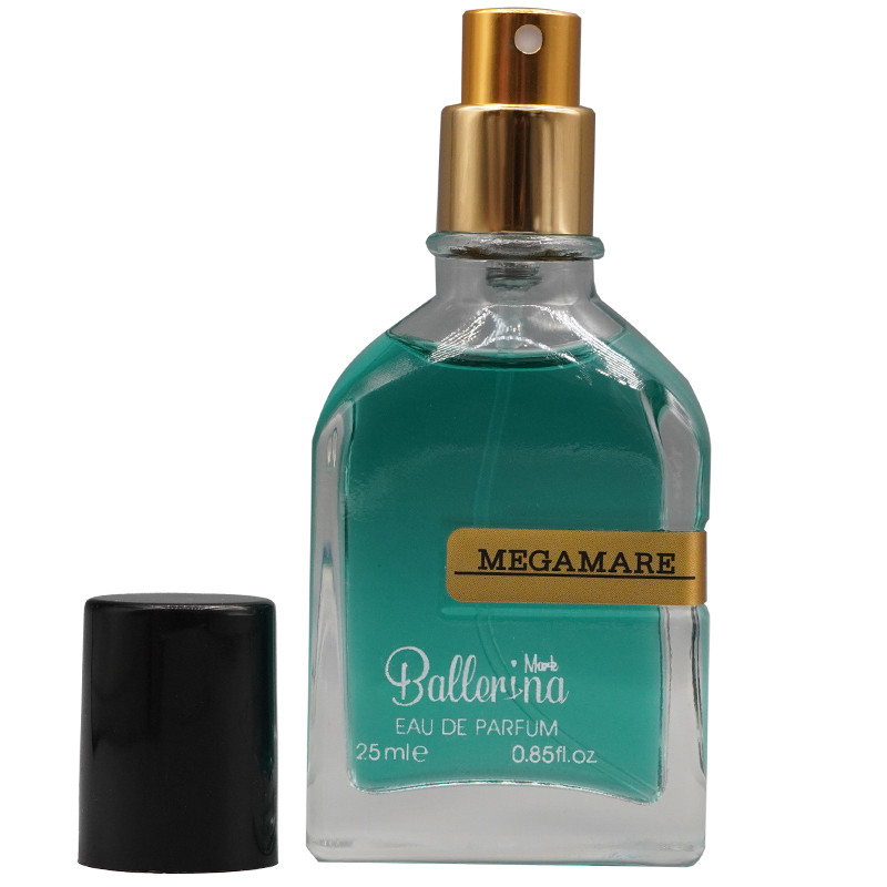عطر جیبی زنانه بالرینا مدل مگاماره MEGAMARE با رایحه خنک، تلخ حجم 25 میلی لیتر