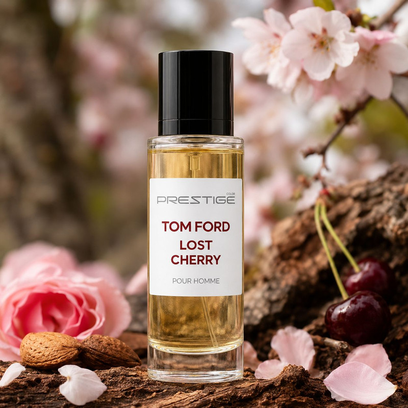 عطر جیبی نیو پرستیژ کالر مدل Tom Ford Lost Cherry با رایحه ترش و چوبی حجم 35 میلیلیتر