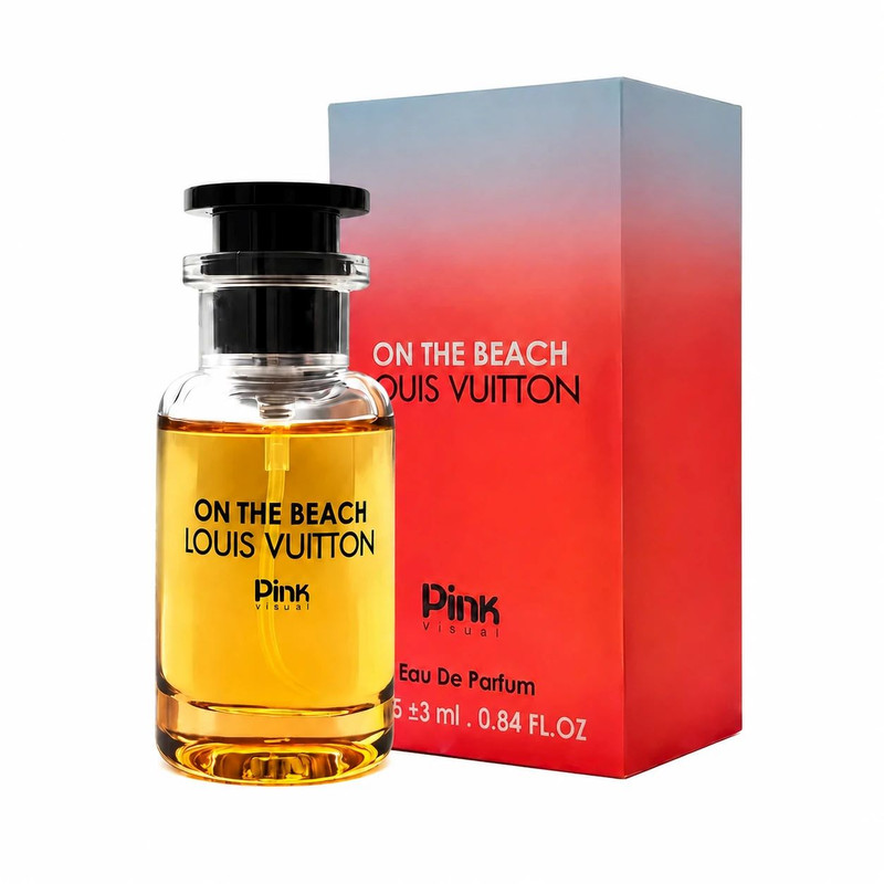 عطر جیبی پینک ویژوآل مدل Louis Vuitton On The Beach با رایحه خنک حجم 25 میلی‌لیتر