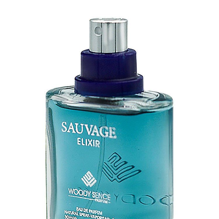 عطر جیبی مردانه وودی سنس مدل SAUVAGE ELIXIR حجم 30 میلی لیتر