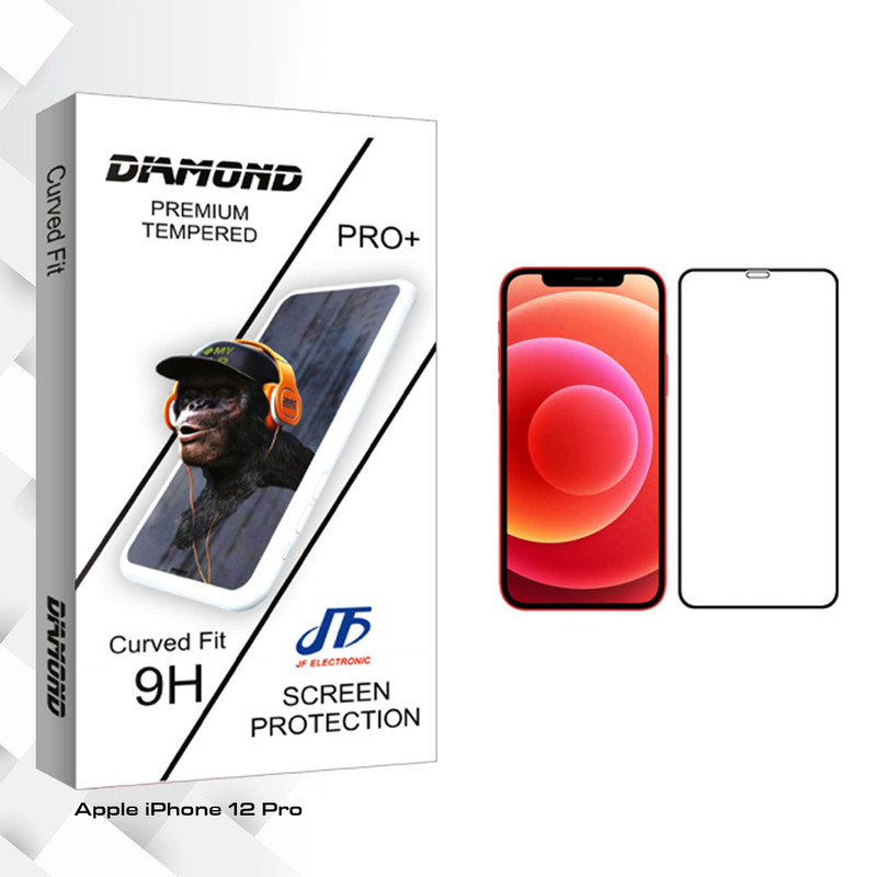 محافظ صفحه نمایش جی اف مدل Diamond glass مناسب برای گوشی موبایل اپل iPhone 12 Pro