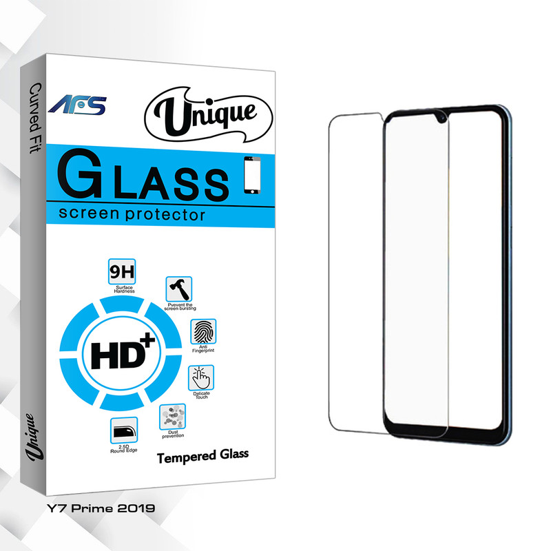 محافظ صفحه نمایش شیشه ای ای اف اس مدل Unique Glass مناسب برای گوشی موبایل هوآوی Y7 Prime 2019