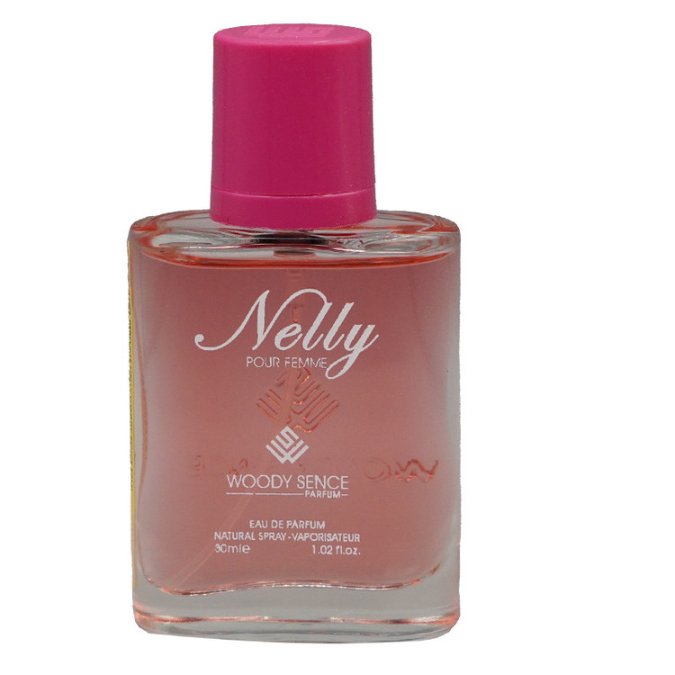 عطر جیبی زنانه وودی سنس مدل NELLY با رایحه شیرین حجم 30 میلیلیتر