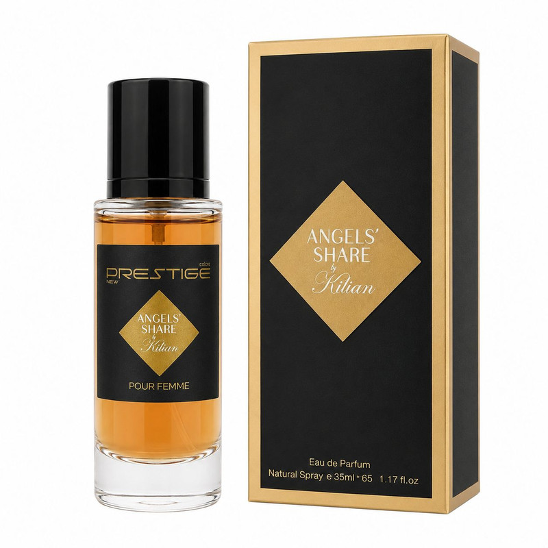 عطر جیبی نیو پرستیژ کالر مدل Angels Share  با رایحه شیرین و طبیعت حجم 35 میلی‌لیتر