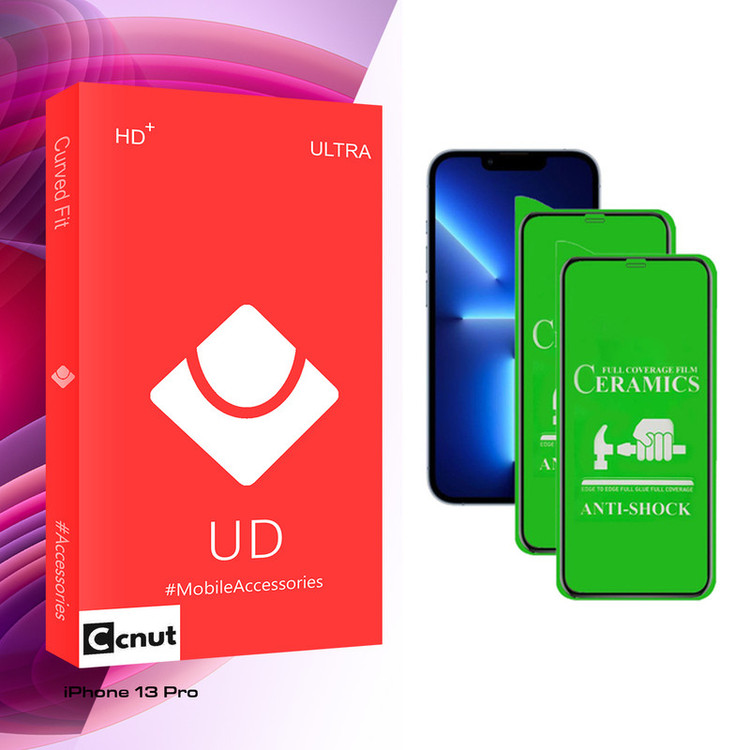 محافظ صفحه نمایش سرامیکی کوکونات مدل UD GLASS مناسب برای گوشی موبایل اپل iPhone 13 Pro بسته دو عددی