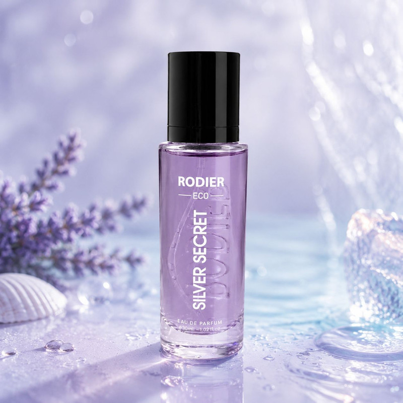 عطر جیبی مردانه رودیر مدل Silver Secret با رایحه شیرین و چوبی حجم 30 میلیلیتر