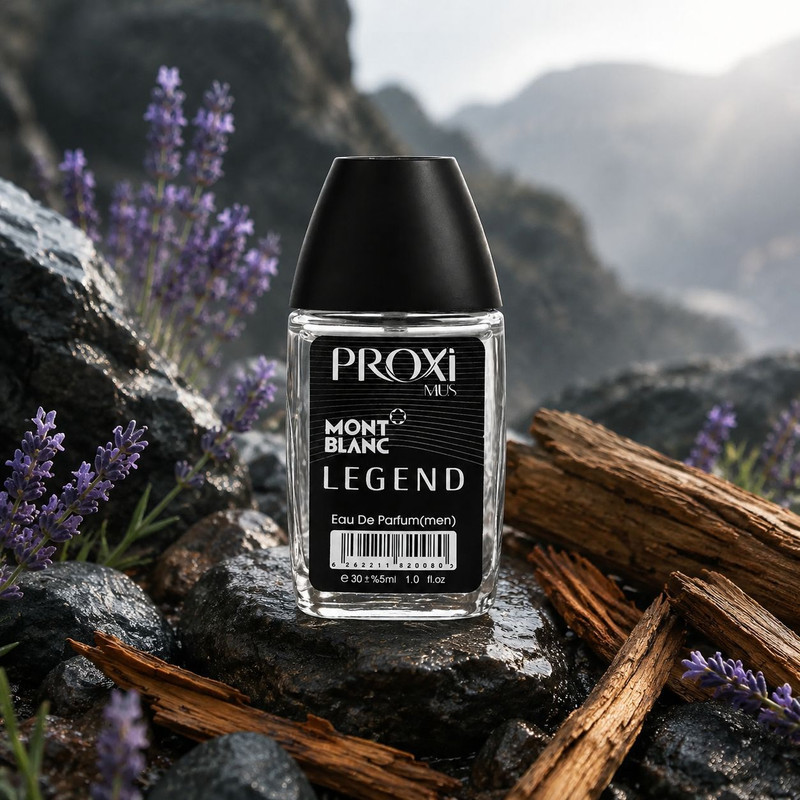 عطر جیبی مردانه پروکسی مدل Mont Blanc Legend با رایحه تلخ و چوبی حجم 30 میلیلیتر