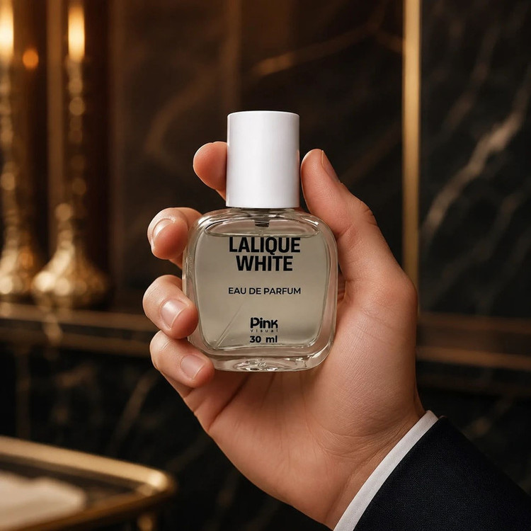 عطر جیبی مردانه پینک ویژوآل مدل Lalique White با رایحه خنک و مرکباتی حجم 30 میلیلیتر