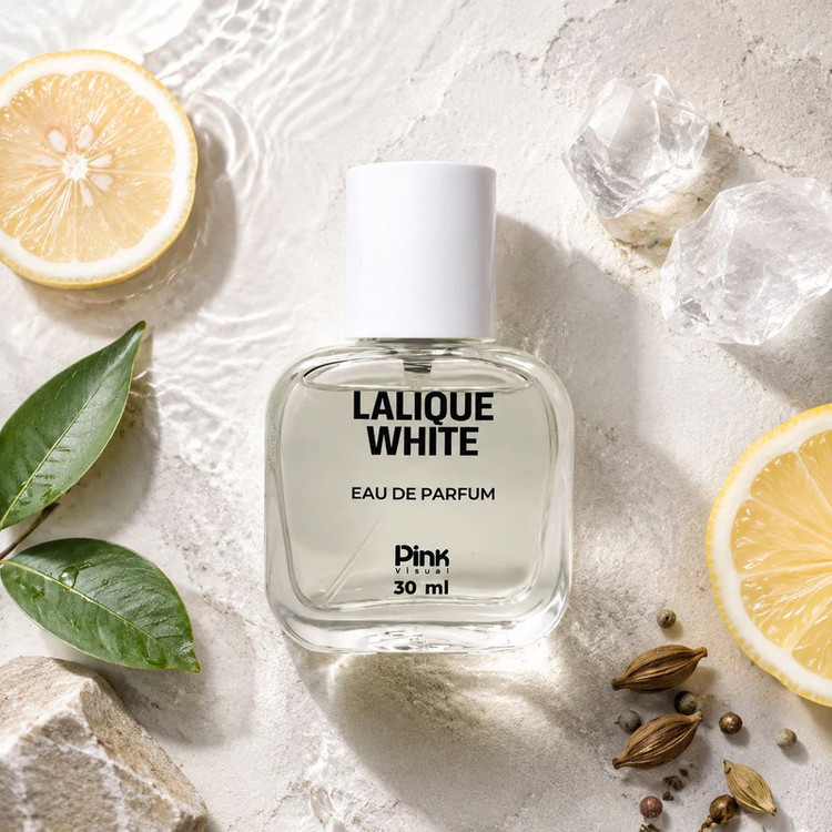 عطر جیبی مردانه پینک ویژوآل مدل Lalique White با رایحه خنک و مرکباتی حجم 30 میلیلیتر