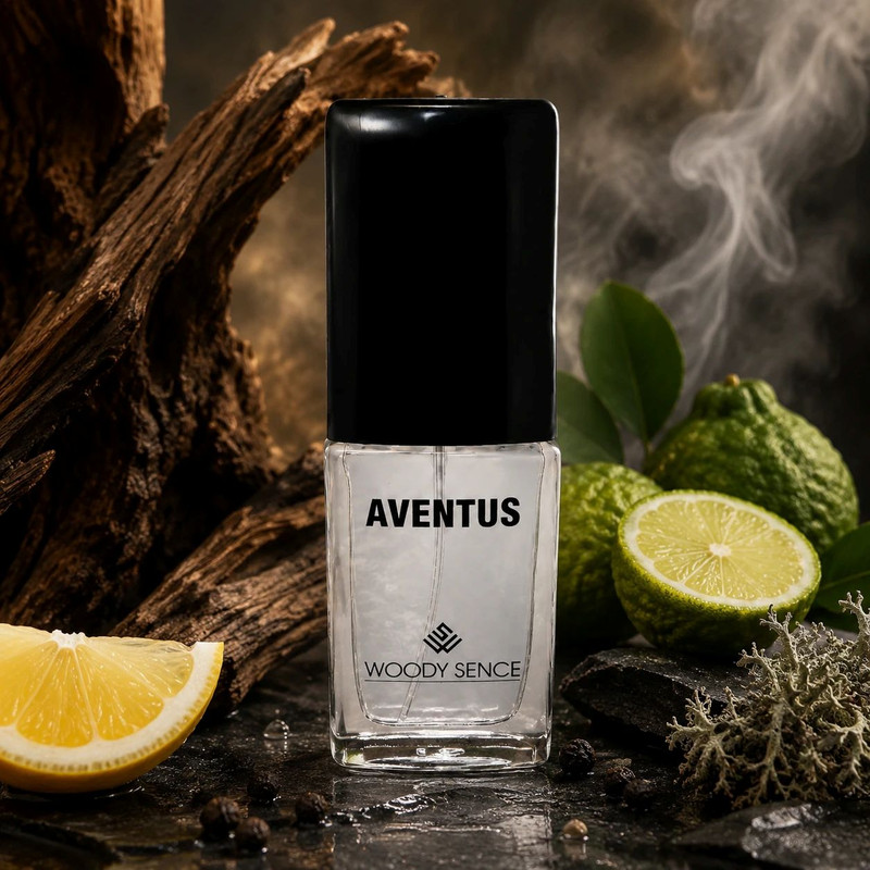 عطر جیبی مردانه وودی سنس مدل Aventus با رایحه تلخ و مدیترانه ای حجم 15 میلیلیتر