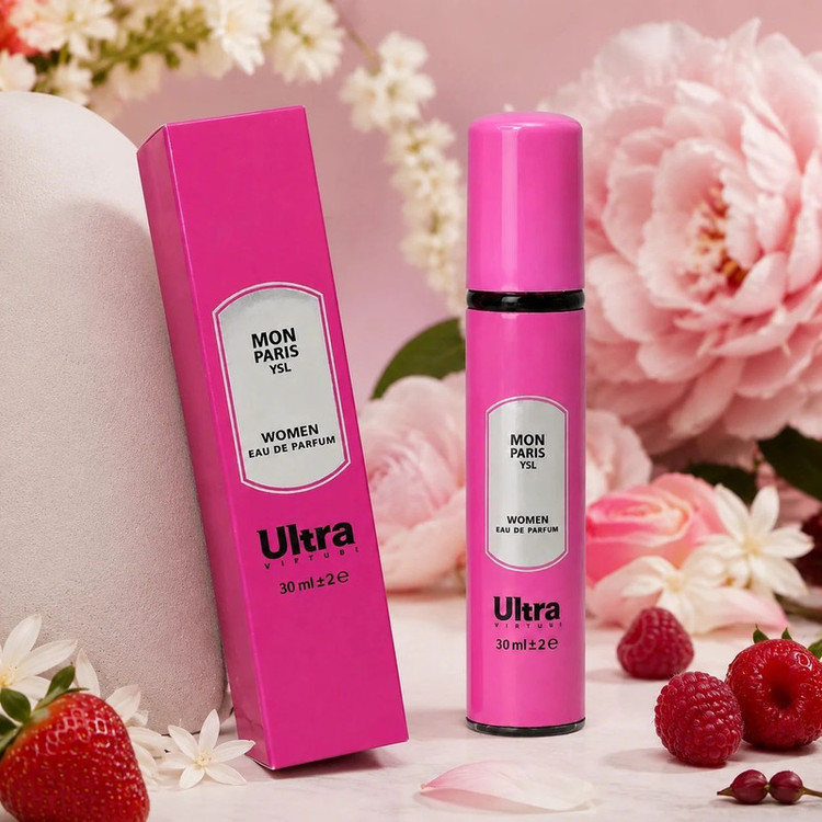 عطر جیبی زنانه اولترا ویرچوآل مدل Mon Paris با رایحه شیرین و معتدل حجم 30 میلیلیتر