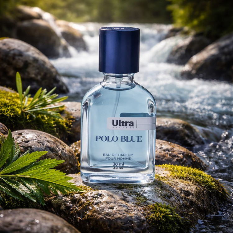 عطر جیبی مردانه اولترا ویرچوآل مدل Polo Blue با رایحه خنک حجم 30 میلیلیتر