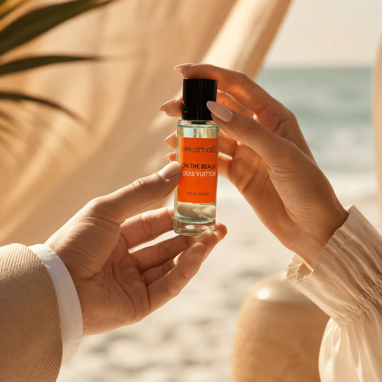 عطر جیبی نیو پرستیژ کالر مدل On The Beach با رایحه خنک و مرکباتی حجم 35 میلیلیتر