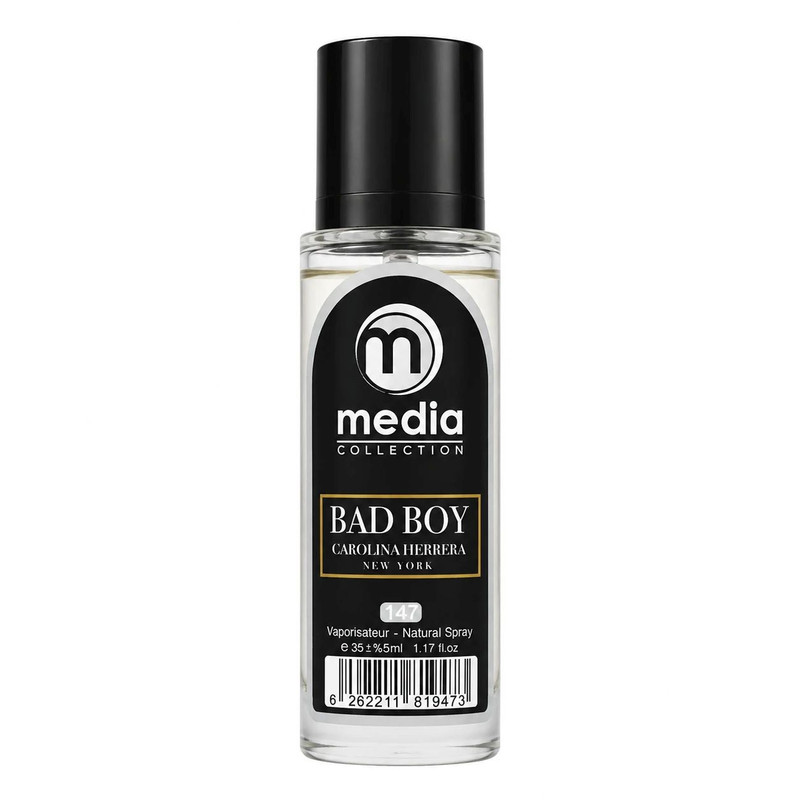 عطر جیبی مردانه مدیا مدل BAD BOY با رایحه گرم و شیرین حجم 35 میلی‌لیتر