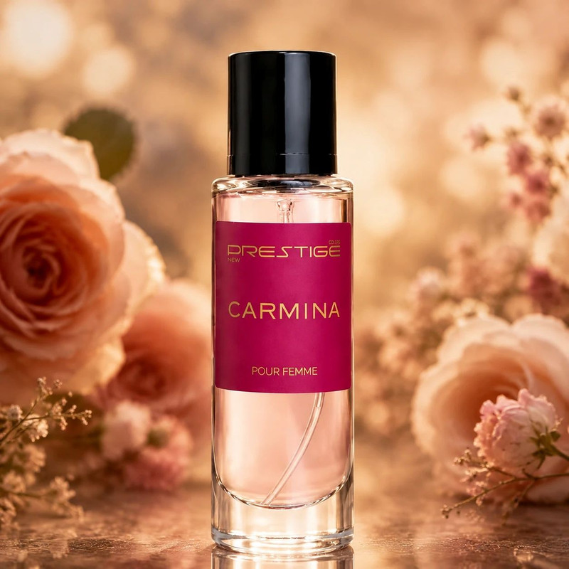 عطر جیبی زنانه نیو پرستیژ کالر مدل CARMINA با رایحه شیرین و معتدل حجم 35 میلیلیتر