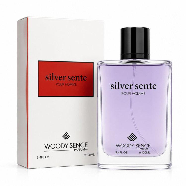ادو پرفیوم مردانه وودی سنس مدل Silver Sente با رایحه گرم و چوبی حجم 100 میلیلیتر