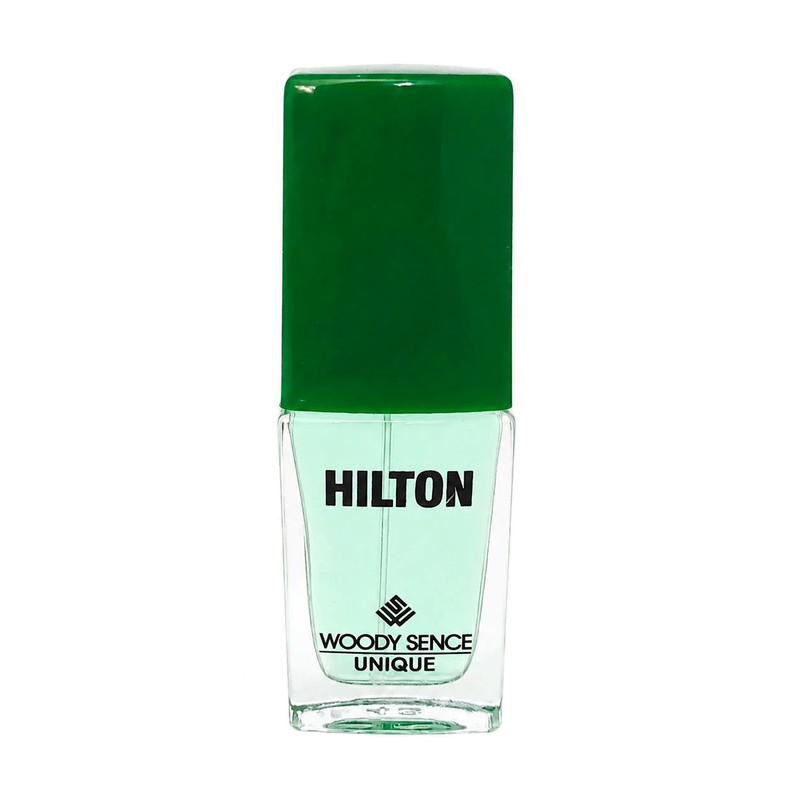 عطر جیبی مردانه وودی سنس مدل Hilton با رایحه شیرین و چوبی حجم 15 میلیلیتر