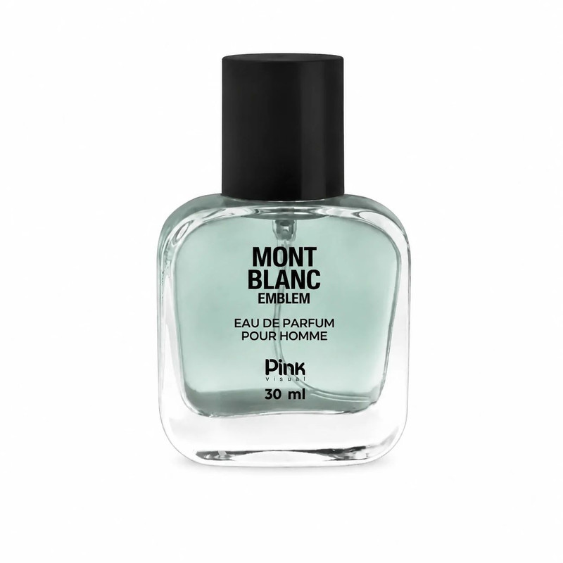 عطر جیبی مردانه پینک ویژوآل مدل Mont Blanc Emblem با رایحه گرم و چوبی حجم 30 میلیلیتر