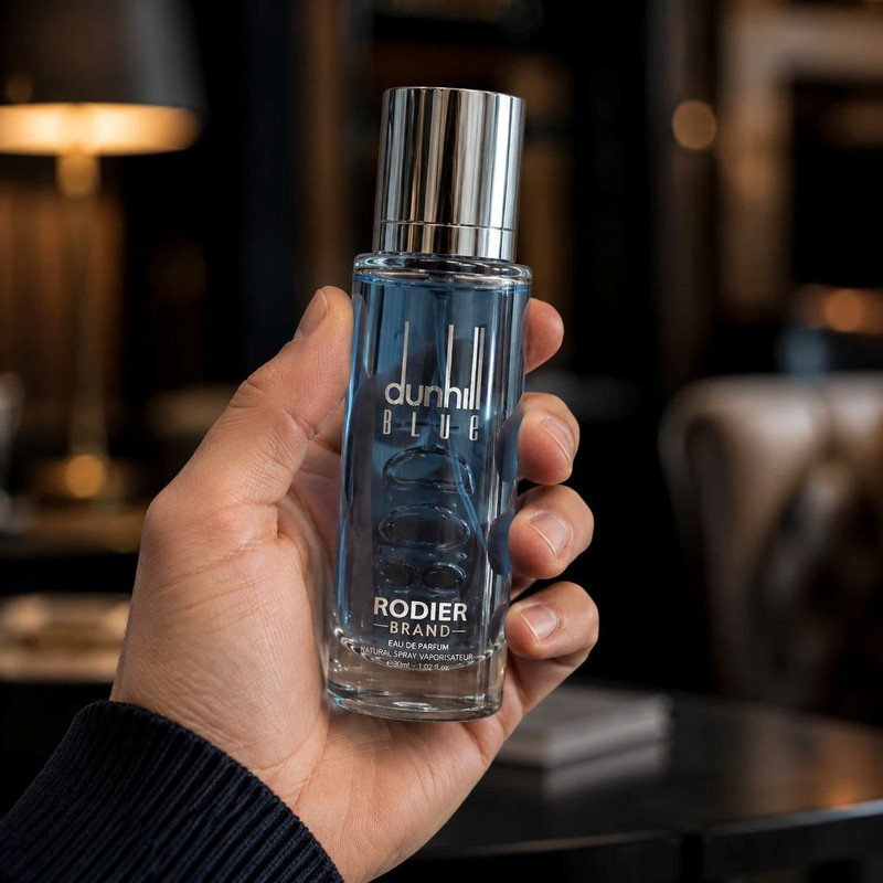 عطر جیبی مردانه رودیر مدل DUNHIL BLUE با رایحه خنک حجم 30 میلیلیتر