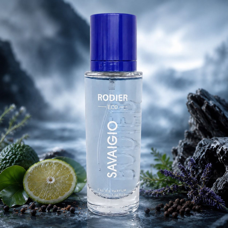 عطر جیبی مردانه رودیر مدل Savaigio با رایحه تلخ و طبیعت حجم 30 میلیلیتر