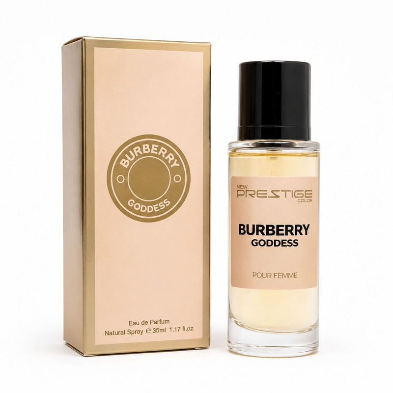 عطر جیبی زنانه نیو پرستیژ کالر مدل Burberry Goddess با رایحه شیرین و وانیلی حجم 35 میلی‌لیتر