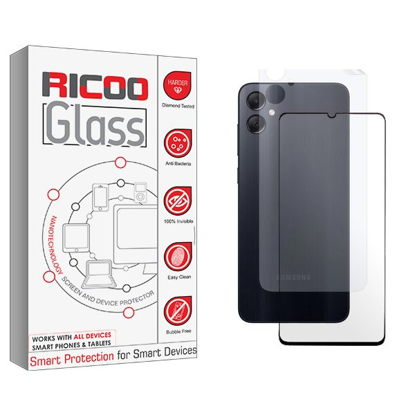 محافظ صفحه نمایش شیشه ای ریکو مدل RiC2 مناسب برای گوشی موبایل سامسونگ Galaxy A05 به همراه محافظ پشت گوشی