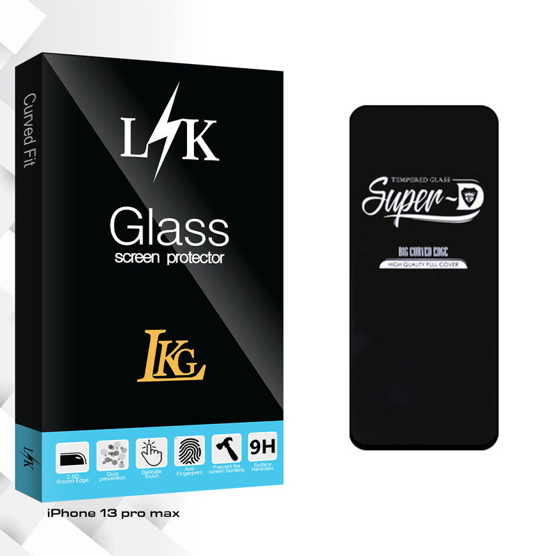 محافظ صفحه نمایش ال کا جی مدل LK Glass Super-D مناسب برای گوشی موبایل اپل iPhone 13 pro max