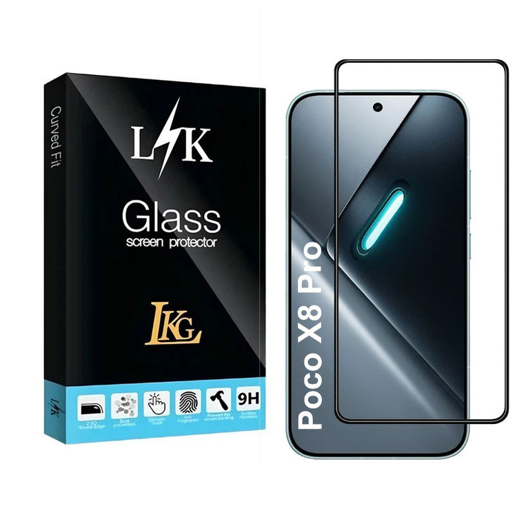 محافظ صفحه نمایش شیشه ای ال کا جی مدل FULL-LK مناسب برای گوشی موبایل شیائومی Poco X8 Pro
