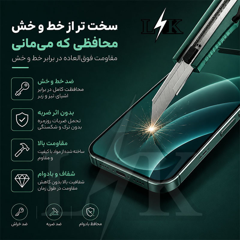 محافظ صفحه نمایش شیشه ای ال کا جی مدل FULL-LK مناسب برای گوشی موبایل شیائومی Poco X8 Pro