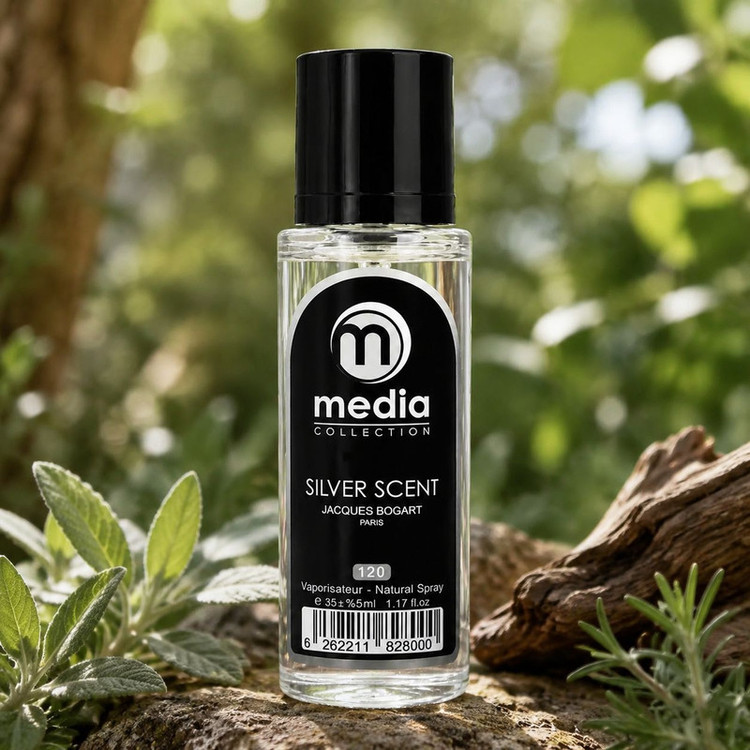 عطر جیبی مردانه مدیا مدل Silver Scent با رایحه تند و چوبی حجم 35 میلیلیتر