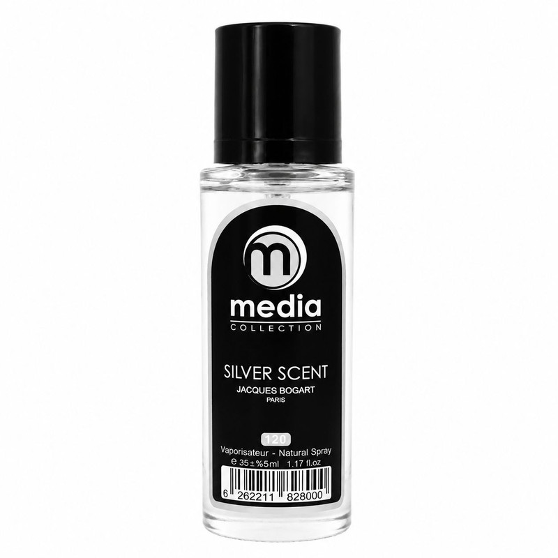 عطر جیبی مردانه مدیا مدل Silver Scent با رایحه تند و چوبی حجم 35 میلی‌لیتر