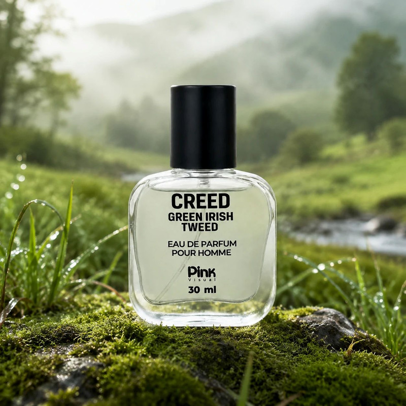 عطر جیبی مردانه پینک ویژوآل مدل Creed Green Irish Tweed با رایحه تلخ حجم 30 میلیلیتر