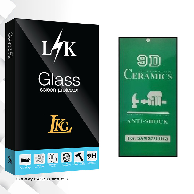 محافظ صفحه نمایش سرامیکی ال کا جی مدل LK Glass مناسب برای گوشی موبایل سامسونگ Galaxy S22 Ultra 5G