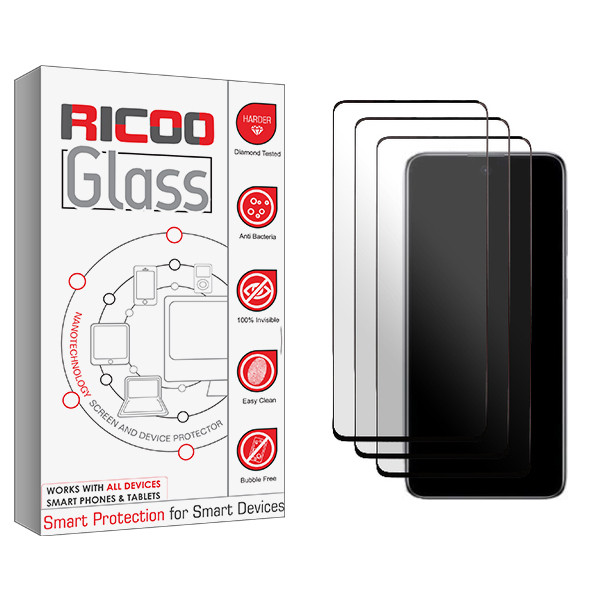 محافظ صفحه نمایش سرامیکی ریکو مدل Ricoo Glass NEW مناسب برای گوشی موبایل سامسونگ Galaxy A73 5G بسته سه عددی