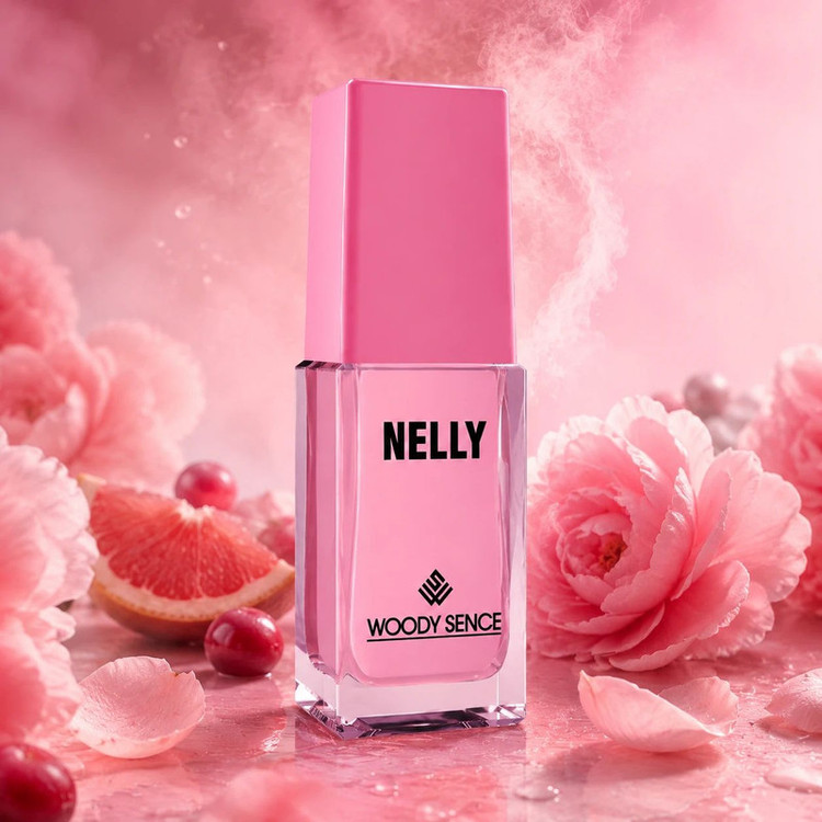 عطر جیبی زنانه وودی سنس مدل Nelly با رایحه گلی و شیرین حجم 15 میلیلیتر