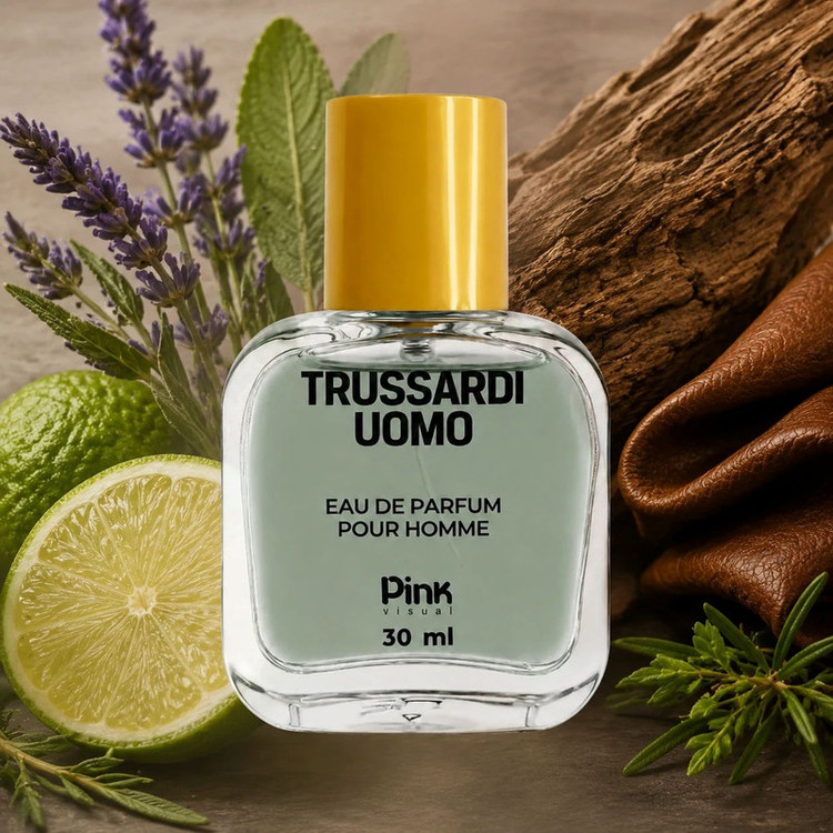عطر جیبی مردانه پینک ویژوآل مدل Trussardi Uomo با رایحه تلخ حجم 30 میلیلیتر