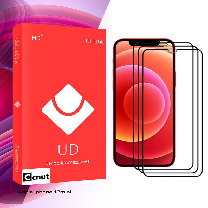 محافظ صفحه نمایشی کوکونات مدل UD Glass مناسب برای گوشی موبایل اپل Iphone 12mini بسته سه عددی