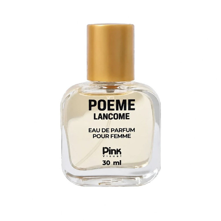 عطر جیبی زنانه پینک ویژوآل مدل Lancome Poeme با رایحه شیرین و گلی حجم 30 میلیلیتر
