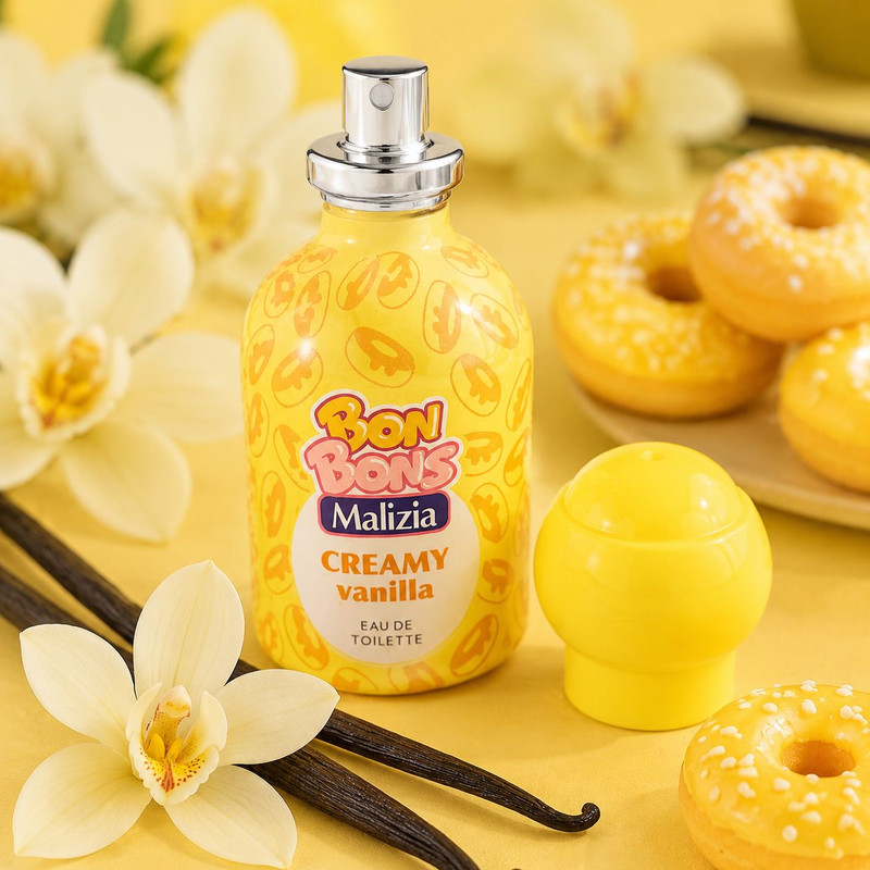 ادو تویلت دخترانه و پسرانه مالیزیا مدل Creamy Vanilla با رایحه شیرین و وانیلی حجم 50 میلیلیتر