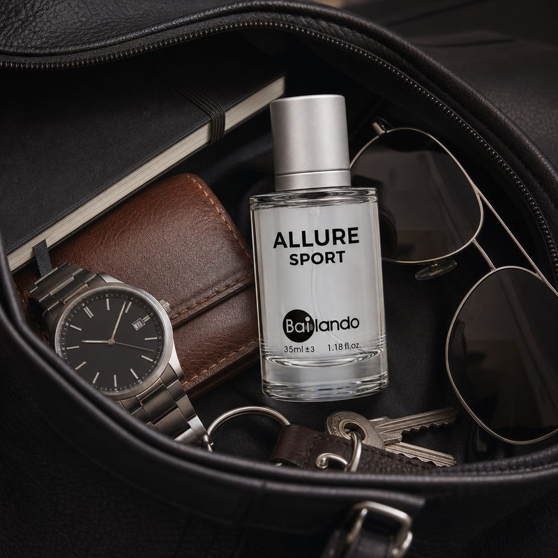 عطر جیبی مردانه بایلندو مدل Allure NB با رایحه تند و چوبی حجم 35 میلی لیتر