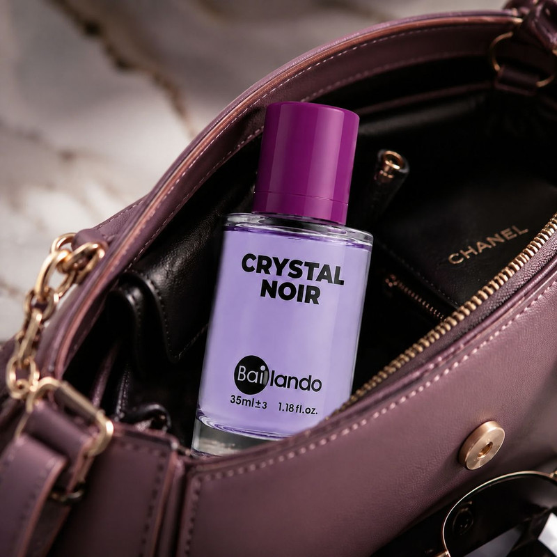 عطر جیبی زنانه بایلندو مدل Crystal Noir با رایحه گرم و تلخ حجم 35 میلیلیتر